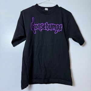 Vintage 90s‎ Goosebumps T Shirt Kids Youth XL Enter If You Dare Horror Black Tee